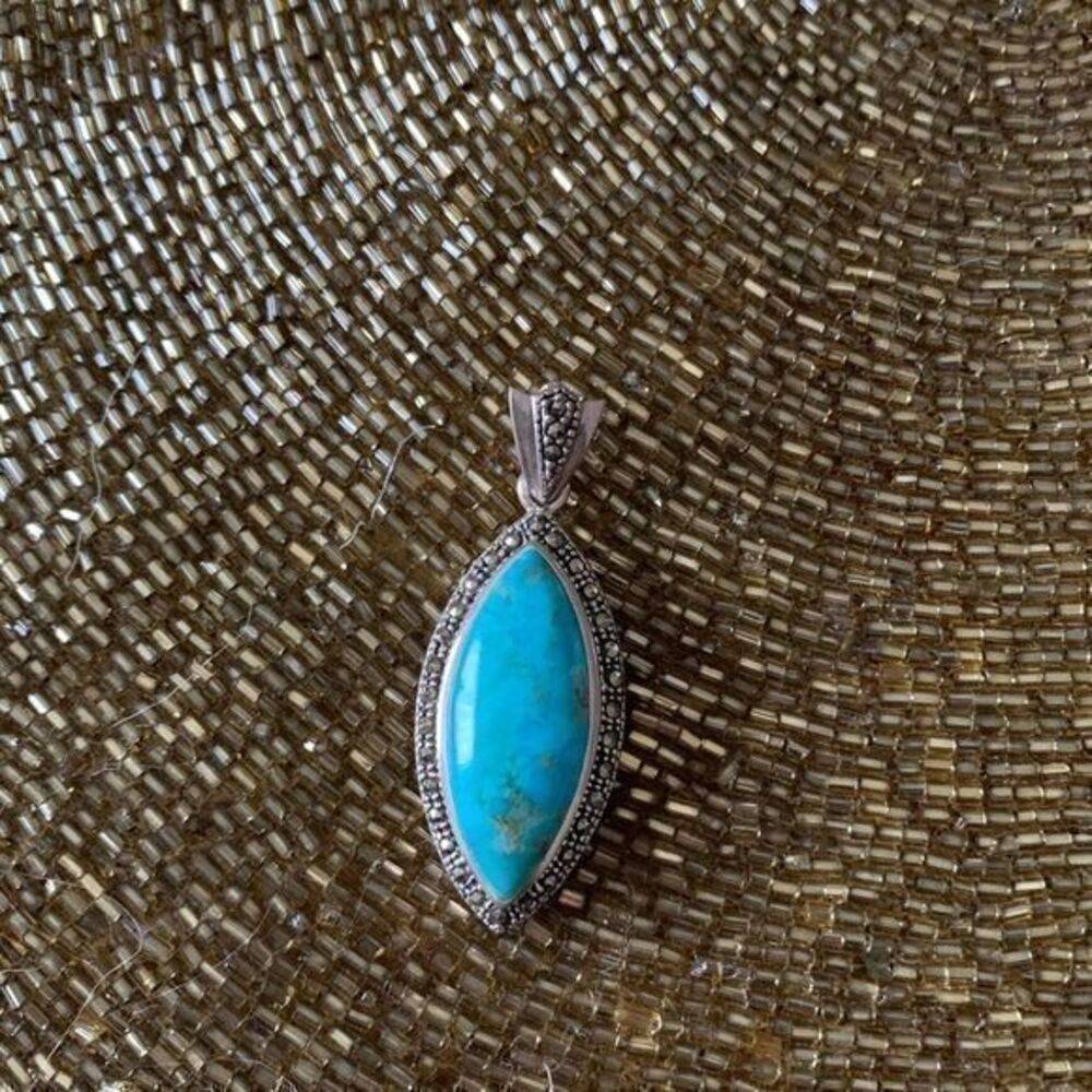 Silver Turquoise Stone Pendant